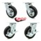 Service Caster 6 Inch Black Pneumatic Wheel Caster Swivel with 2 Brakes, 4PK SCC-100S150-PNB-2-TLB-2 - alternate 6
